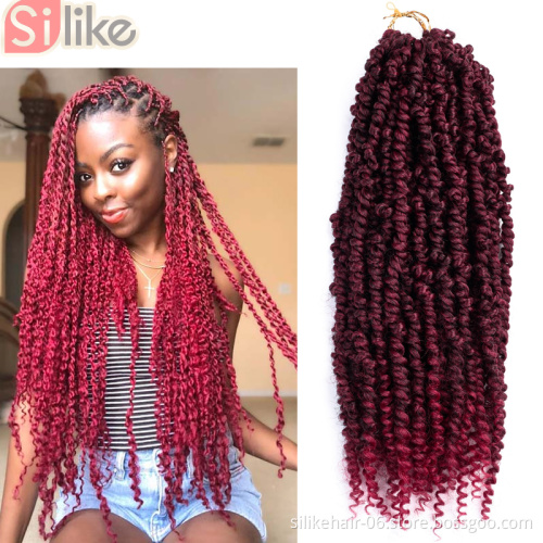 Pre Looped Long Bohemian Braids Curl Passion Twist Synthetic Braiding Hair Extensions Water Wave Passion Twist Crochet Hair